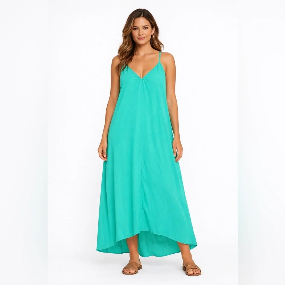flowy turquoise dress Long flying dress for Photoshoot | santorini flying dress | Lansy | size XS